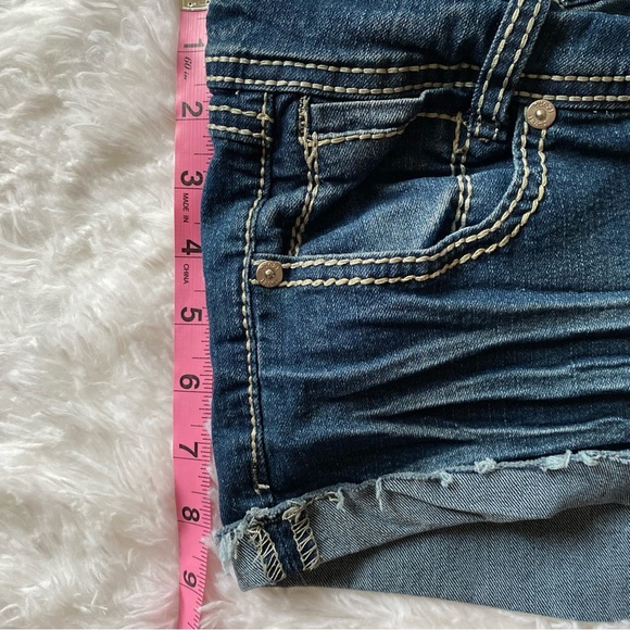 Y2K low rise bedazzled contrast stitch short shorts - Picture 7 of 9